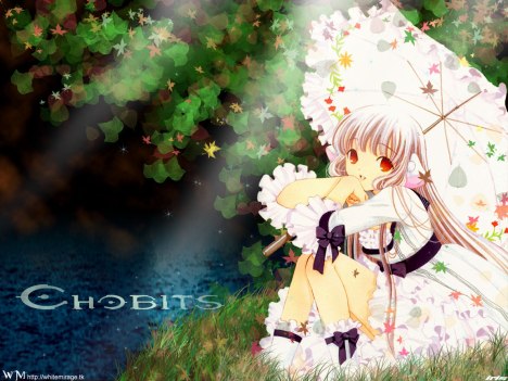 chobits-chi-sexy-dress-umbrella-lake-wallpaper